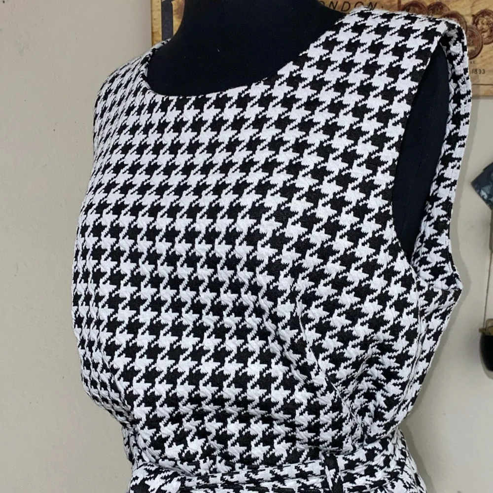 NWT Calvin Klein Houndstooth Ponte Knit Dress
